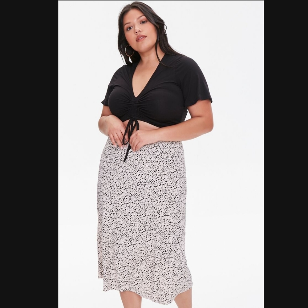Black and Beige Forever 21 A Line Skirt 0X